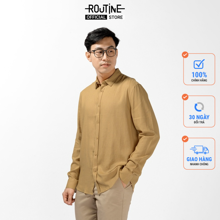 Áo sơ mi tay dài, cổ thường. Linen. REGULAR form - Routine 10S21SHL001C