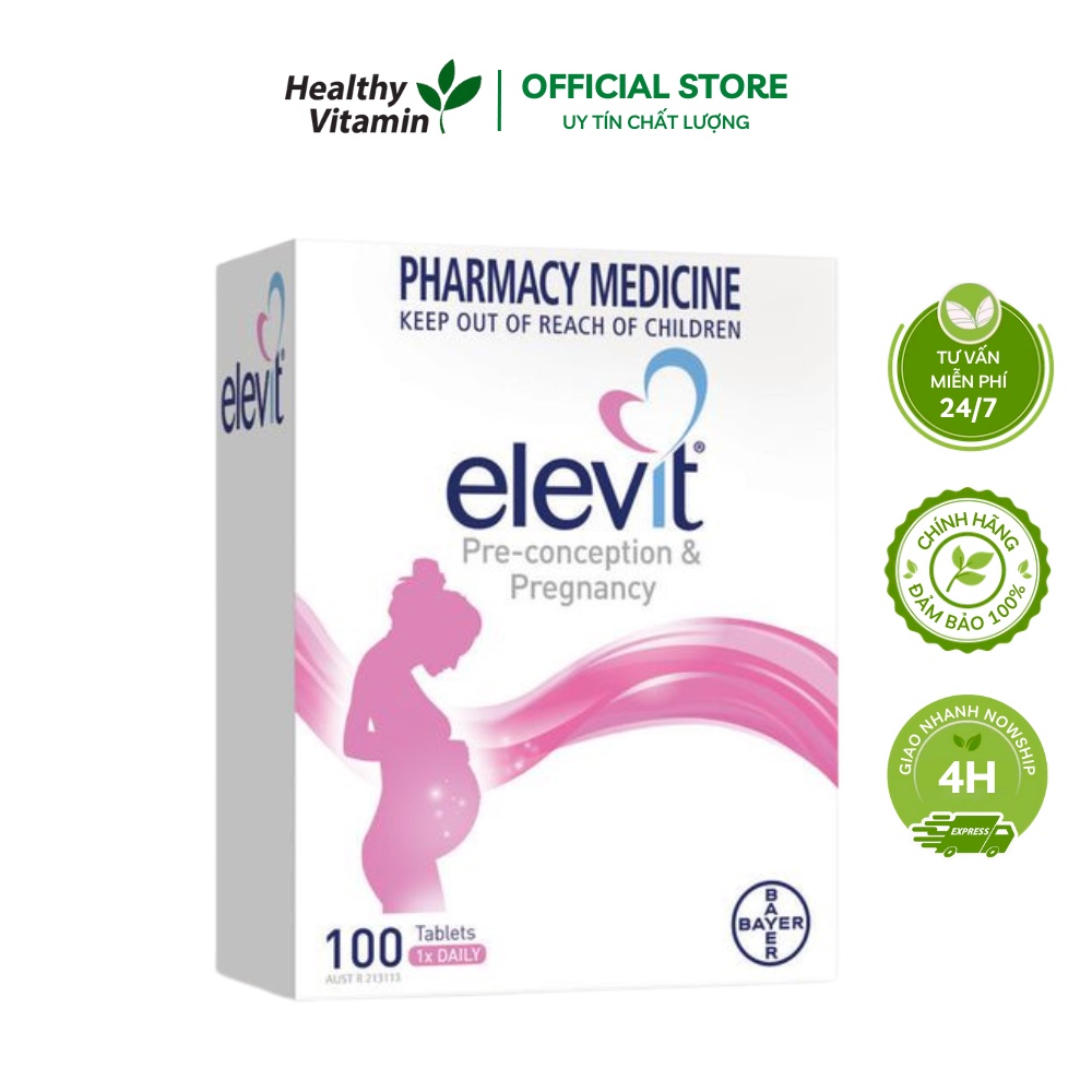 Elevit Bầu Chính Hãng Úc - Vitamin Bà Bầu 100 Viên