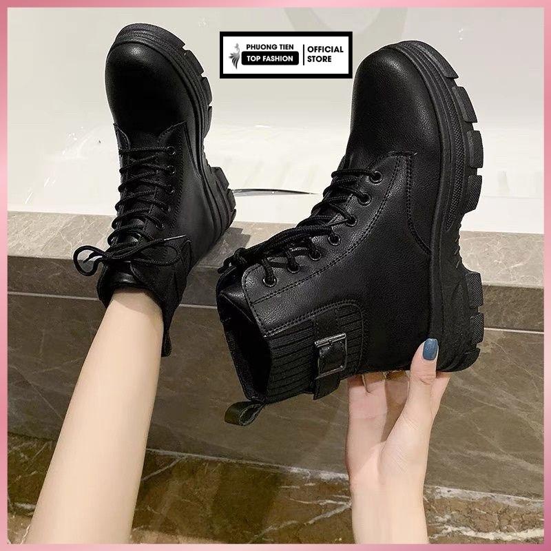 Giày bốt nữ ,bốt cổ chun đế răng cưa,phong cách hàn quốc cực chất.Topfashion :H02