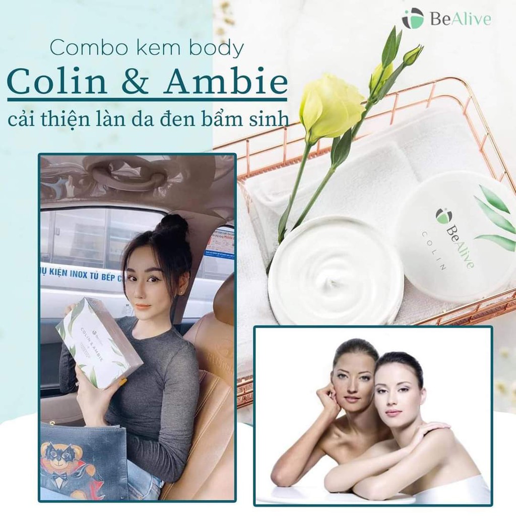 (FREESHIP)  Combo tắm trắng và kem body Colin & Ambie của thương hiệu Bealive | WebRaoVat - webraovat.net.vn