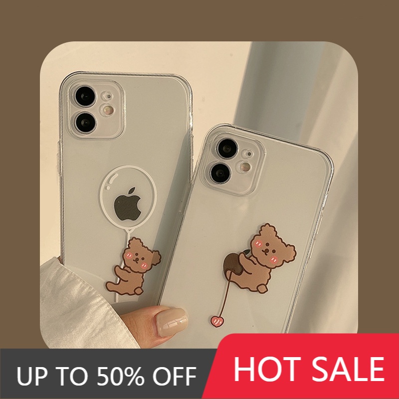 Iphone Vỏ Điện Thoại Vỏ Sò Vỏ Bảo VệPhone Case Bear Apple 12Promax Creative Personality IPhone 11 Soft Case Transparent Application 12mini Paint 7/8p Hình Ảnh Hoạt Hình