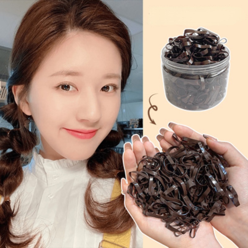 Dây Buộc Tóc Cao Su Bản Rộng Dày Co Giãn Màu Sắc Kẹo Ngọt Không Đau Cho Bé Gái