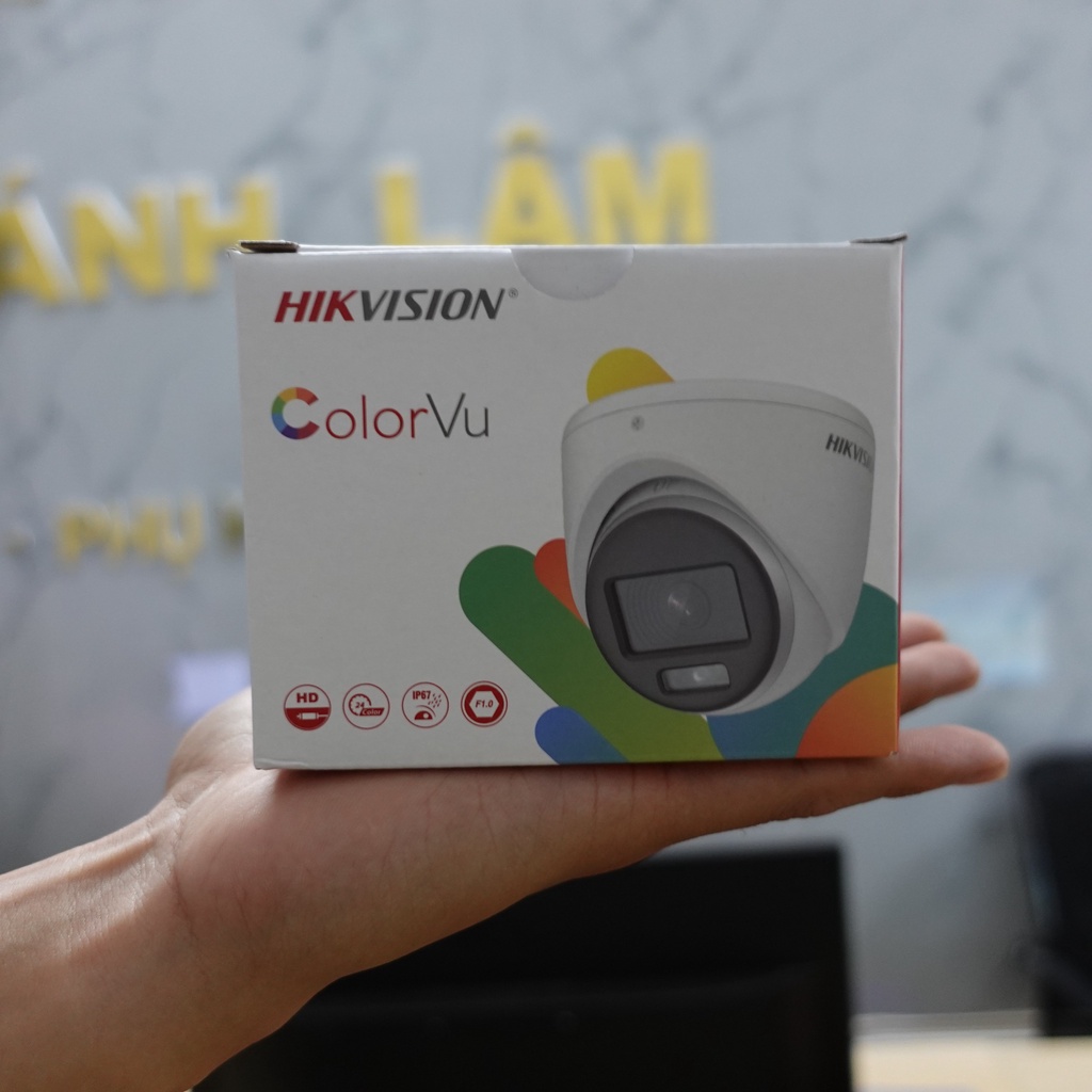 Camera HDTVI ColorVu 2MP bán cầu HIKVISION DS-2CE70DF0T-MF - Hàng Chính Hãng