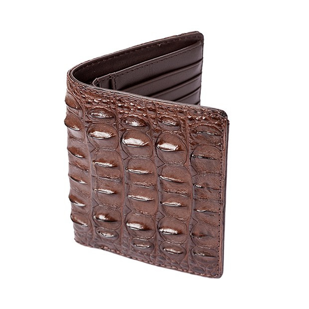 Ví Nam Da Cá Sấu Thật Cao Cấp KN CS1-VI06,Kiểu Dáng Ví Đứng+Tặng Móc Khóa Da Cá Sấu, Hộp Và Túi Giấy Đựng Quà Sang Trọng