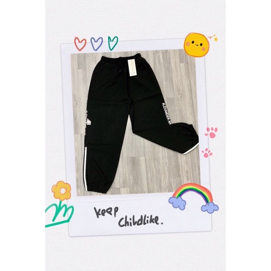 Quần Joggers chất vải đũi thể thao nữ - loại bo gấu, lưng cạp chun / Quần bom, baggy ống rộng, mềm mát, đi học, đi chơi