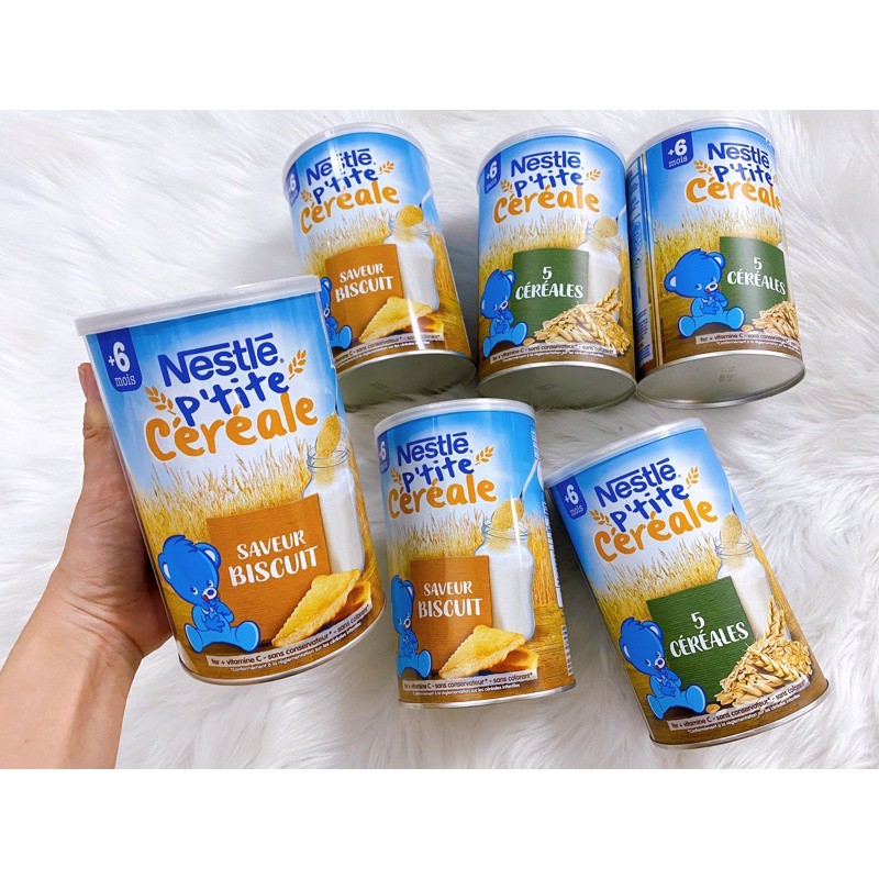 Bột lắc pha sữa Nestle Pháp cho bé dạng lon 400gr