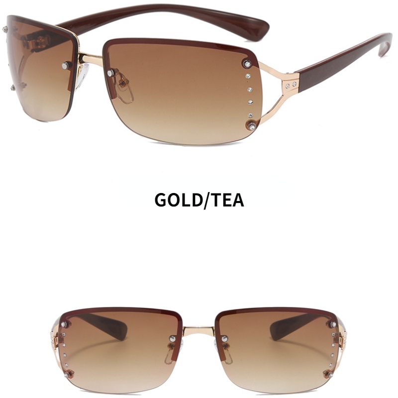 Kính Mát Y2K Millennium Babes Không Gọng Phong Cách Retro Thời Trang