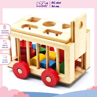 Đồ chơi gỗ - Xe thả hình khối cho bé