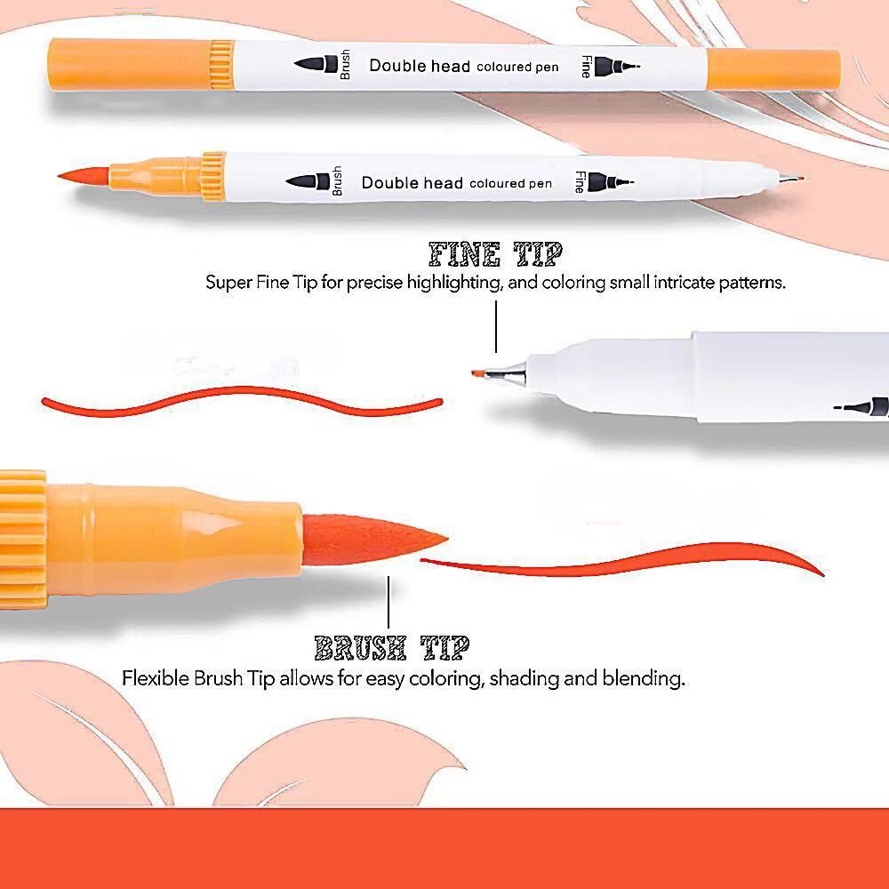 Bút brush dual tip 2 đầu viết calligraphy gồm đầu lông brush + đầu liner B07 tô màu viết đẹp