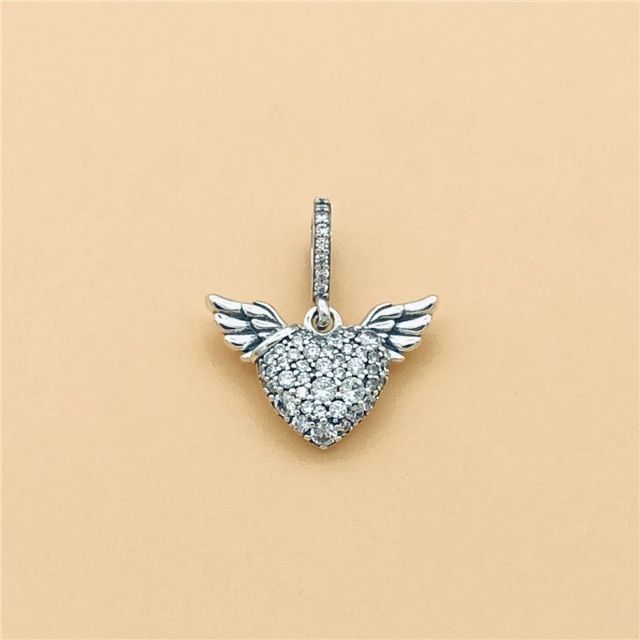Charm treo cánh thiên thần đính đá bạc 925 ( vừa tất cả các vòng tay)