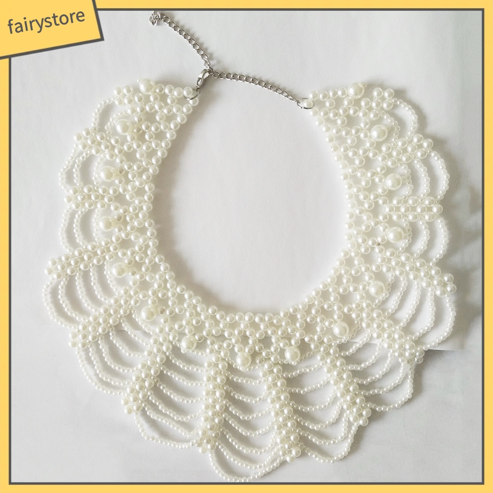 Vòng cổ statement ngọc trai giả thanh lịch cho nữ