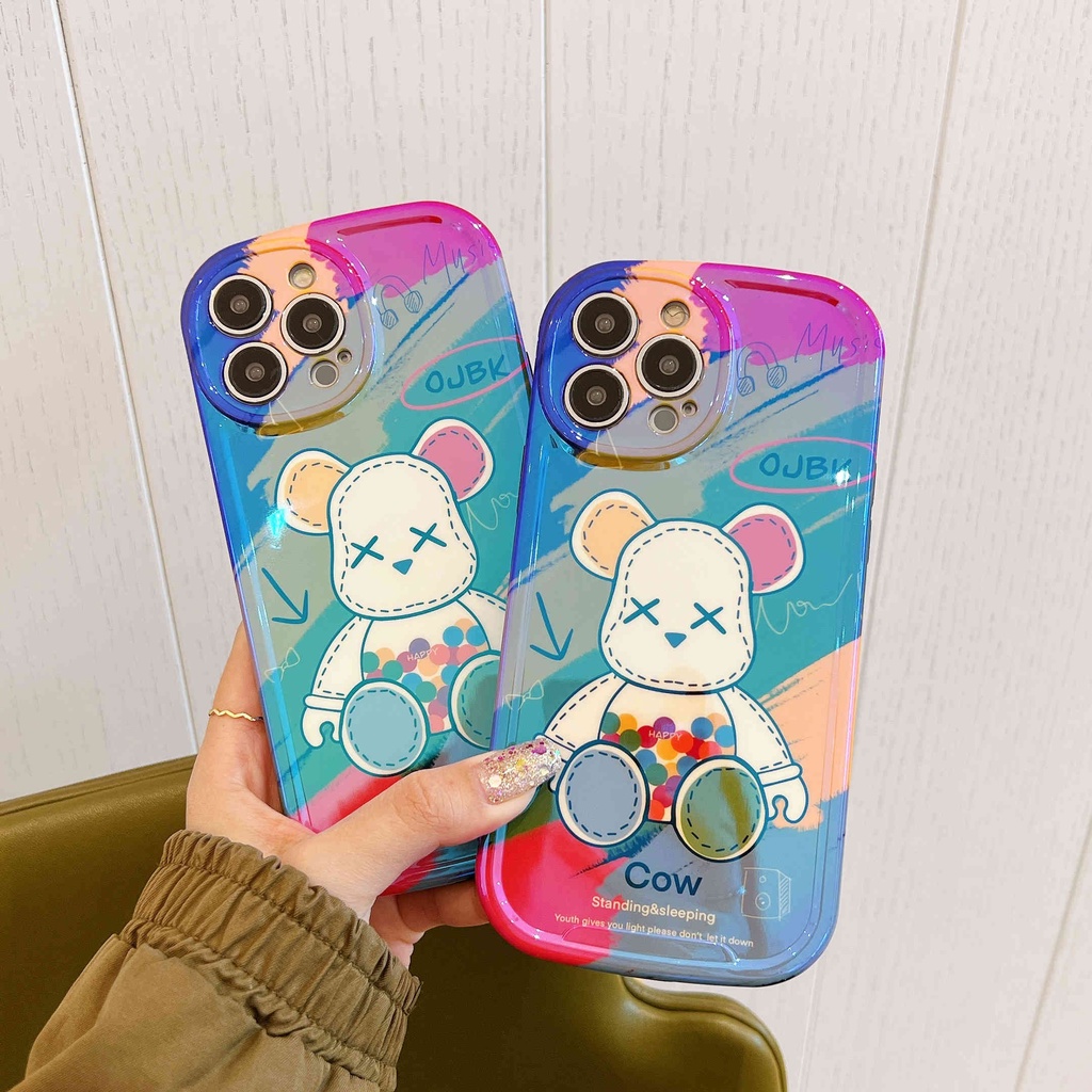 Ốp Điện Thoại IMD In Hình Gấu OJBK Cho IPhone 14Pro Max Xr 11 12 13Pro Max