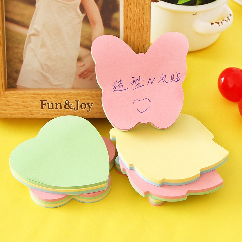 Tập 100 Tờ Giấy Note - Giấy Ghi Chú Hình Thù Ngộ Nghĩnh 7.6cmx7.6cm
