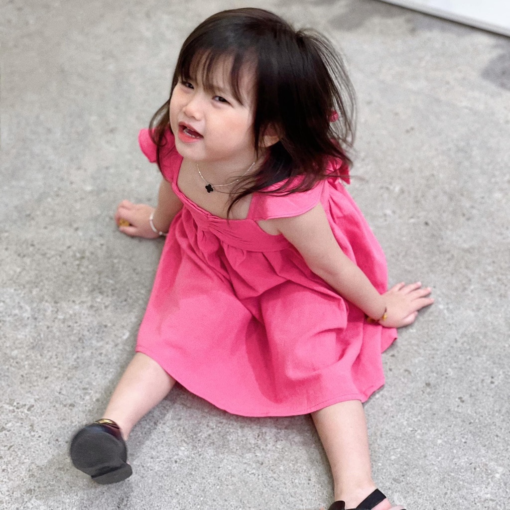 Váy đũi sần cara rút ngực bé gái
