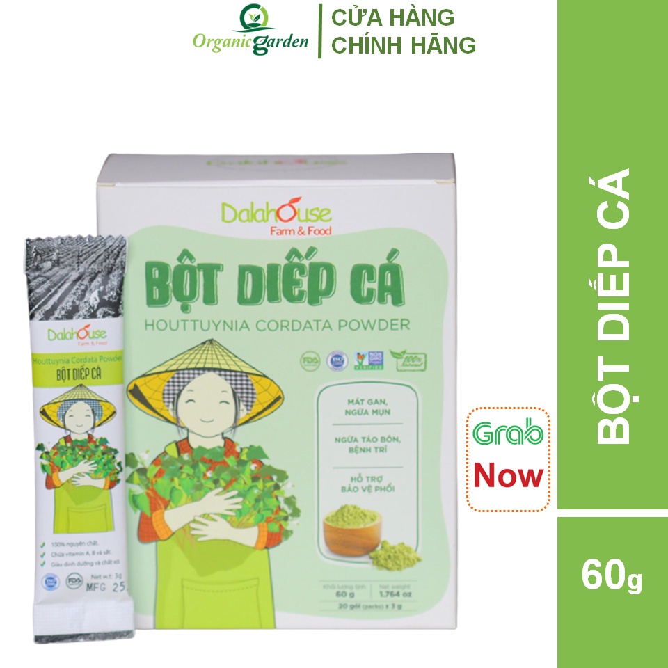 Bột rau diếp cá hữu cơ nguyên chất Dalahouse 60gr công nghệ sấy lạnh đạt tiêu chuẩn Châu Âu