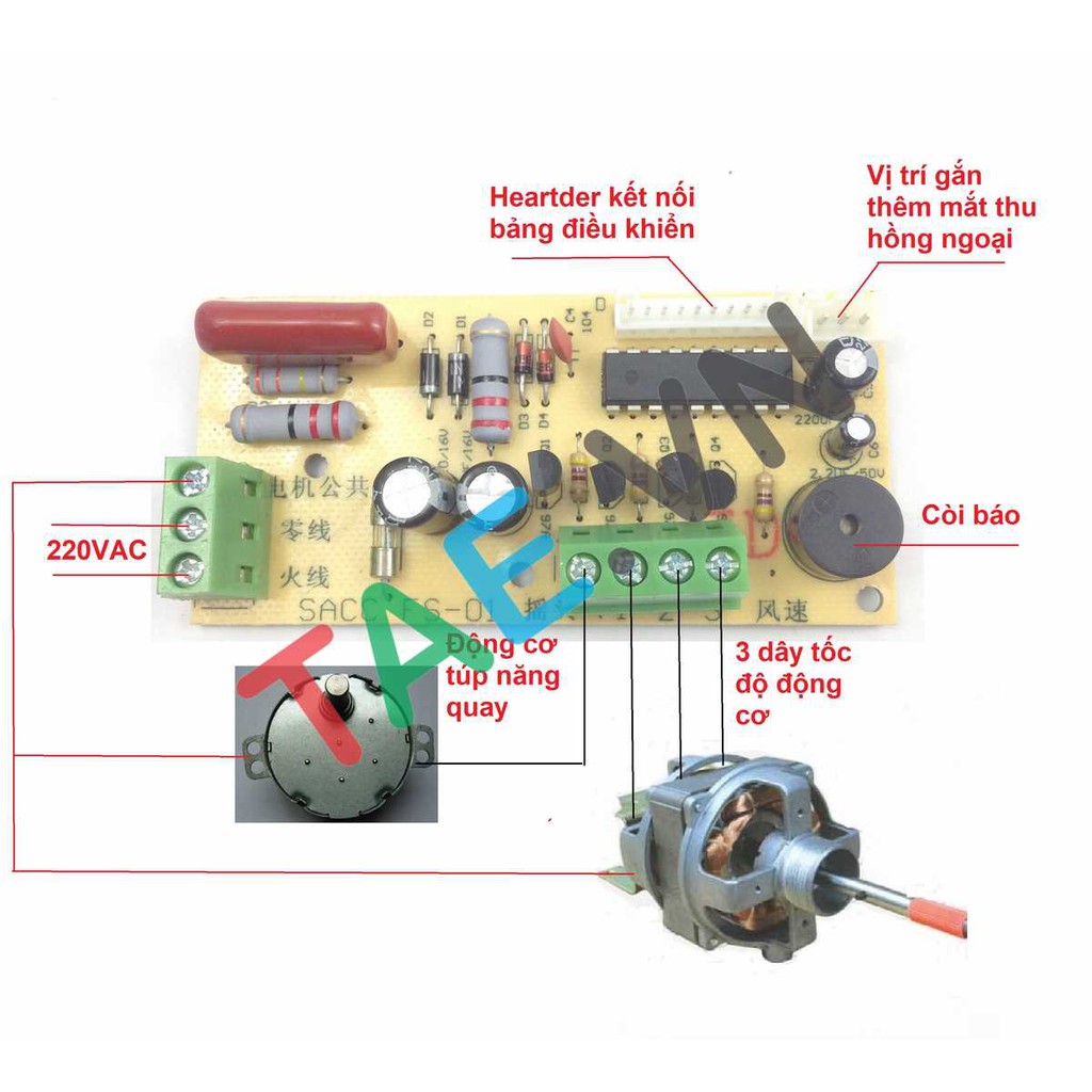 Bộ điều khiển quạt từ xa - Tiếng Việt,mạch quạt điều khiển từ xa