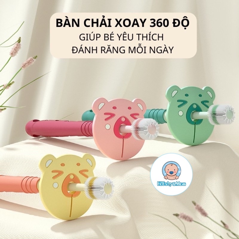 BÀN CHẢI ĐÁNH RĂNG CHO BÉ XOAY 360 độ