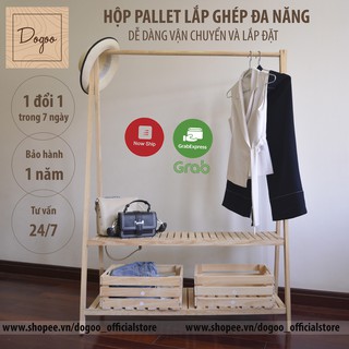 [Nowship] Hộp gỗ pallet đa năng/ Hộp gỗ thông minh trang trí nhà cửa DOGOO