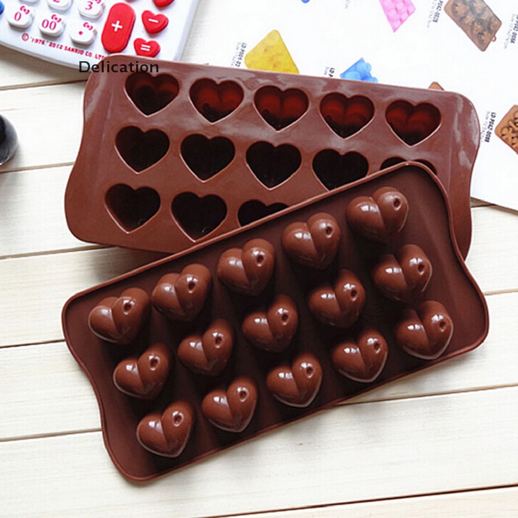 Khuôn silicone tạo hình làm bánh kẹo/thạch/socola hình trái tim xinh xắn