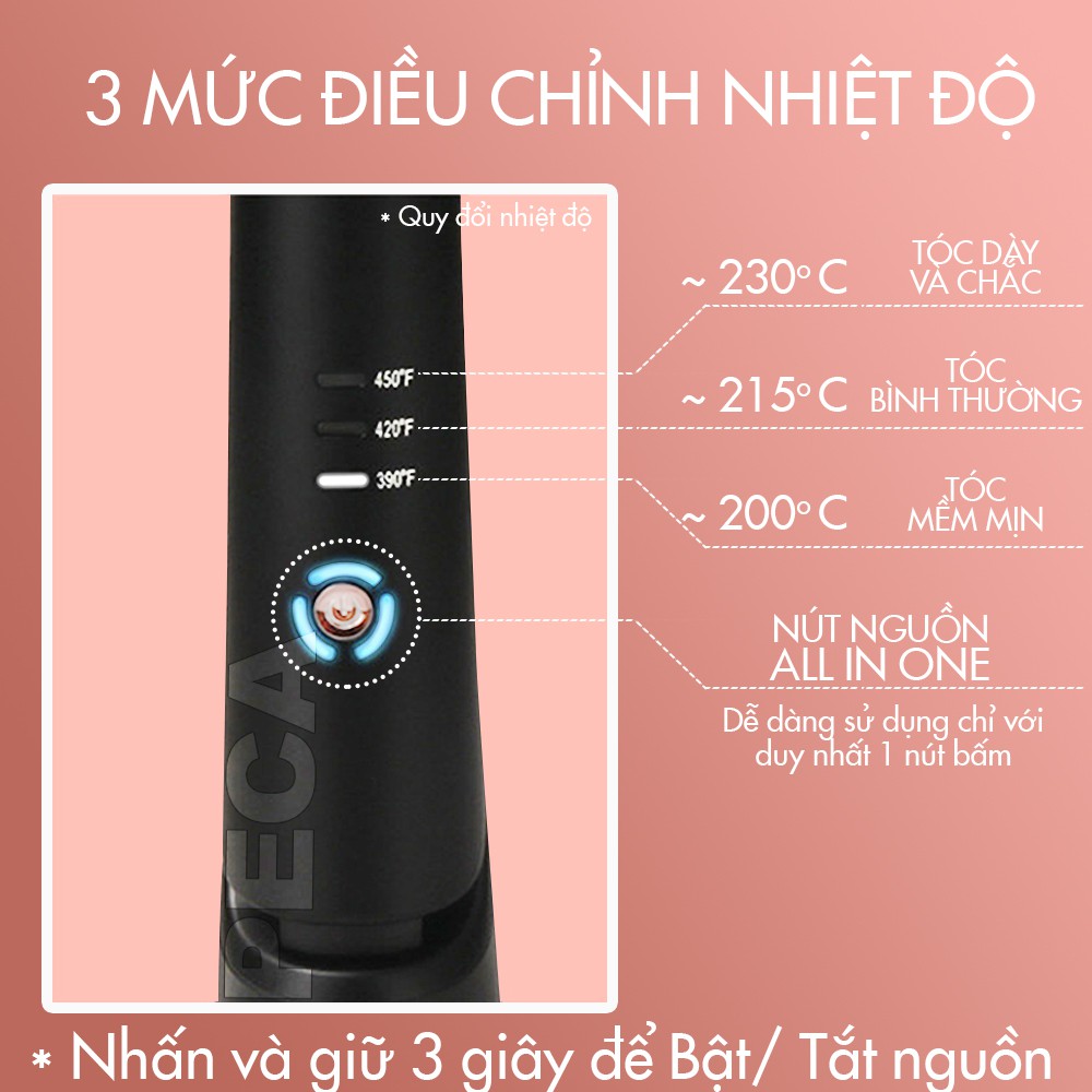 Máy duỗi tóc không dây KEMEI KM-HS101 điều chỉnh 3 mức nhiệt độ Tặng kèm bao tay cách nhiệt, kẹp tóc, lược và dây sạc