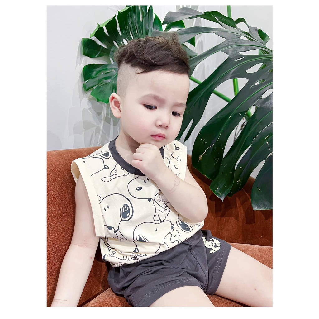Bộ sát nách chất Cotton SNOOPY cực đẹp thoáng mát mùa hè cho bé (V637)