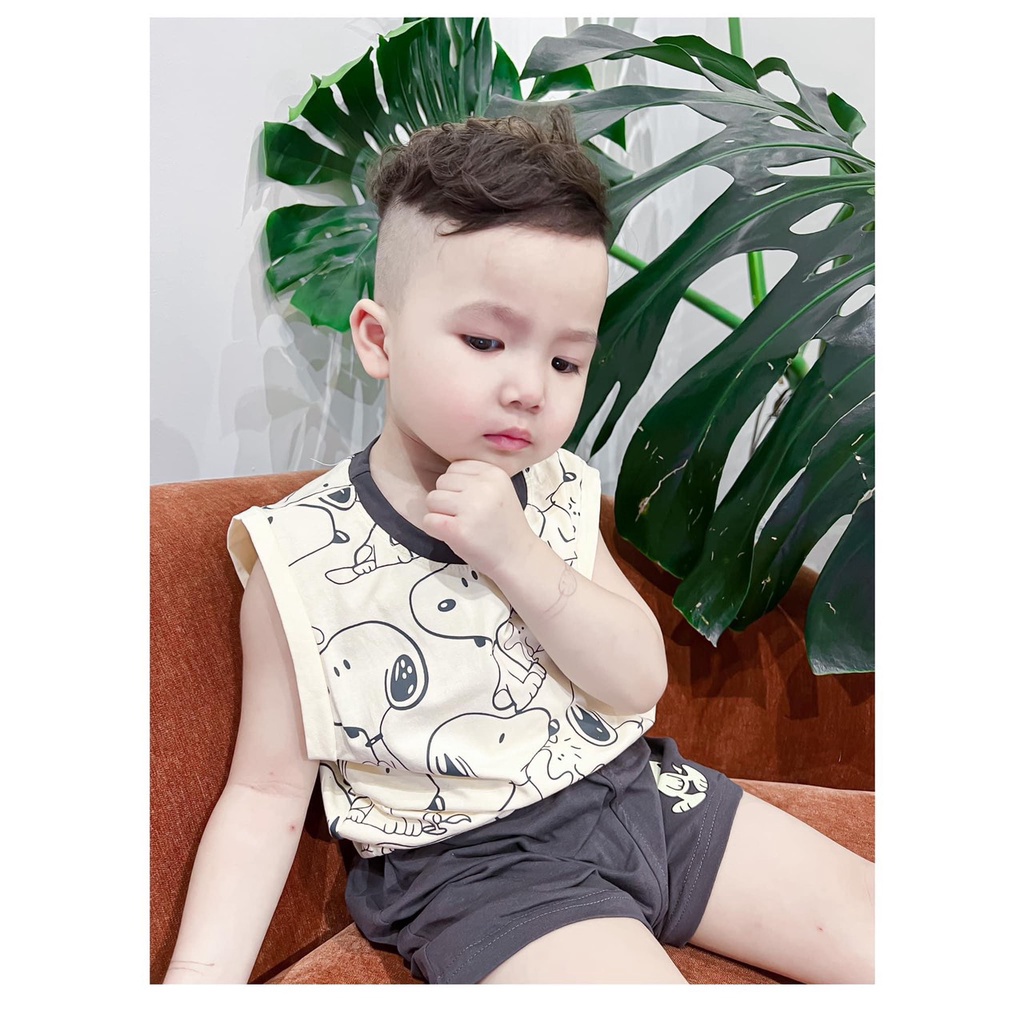 Bộ sát nách chất Cotton SNOOPY cực đẹp thoáng mát mùa hè cho bé Namkidshop (V637)