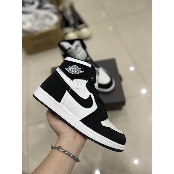 MINTSTORE Giày Sneaker Đen Trắng Cao Cổ Bản Lông