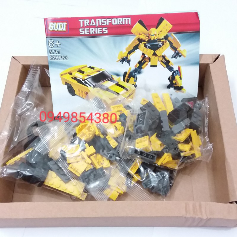 Bộ Xếp Hình Transformers GUDI 8711 Lắp Ghép Robot BumbleBee Cỡ Nhỏ!!