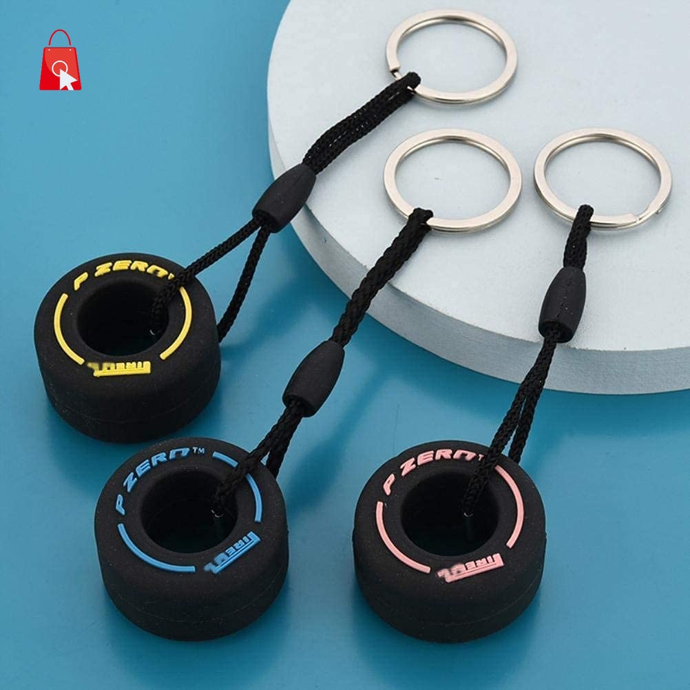 Móc Chìa Khóa Pvc Mềm Hình Bánh Xe Hoạt Hình Dễ Thương Jp1