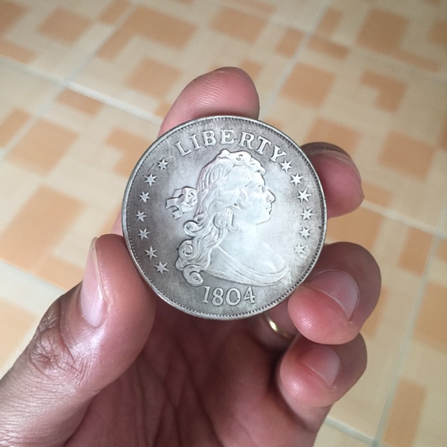 Đồng xu cổ - Tiền xu bạc Bust Silver Dollar năm 1804