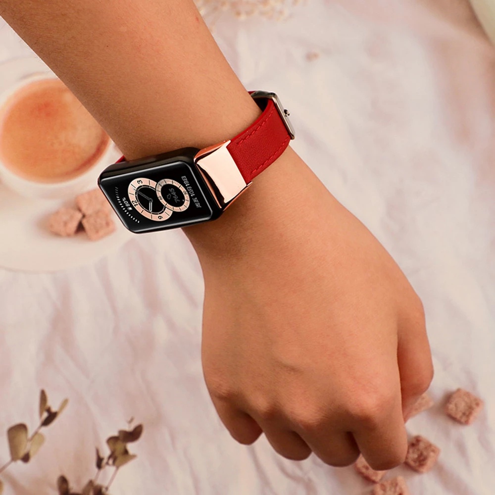 Dây Đeo Da Thay Thế Cho Đồng Hồ Thông Minh Huawei Band 8 7 6 / Honor Band 6