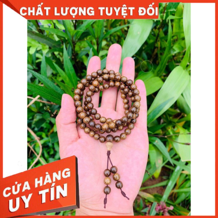 Trầm Hương Vòng Tay Trầm Hương Chuỗi Tràng Hạt 108 Trầm Cao Cấp 100% tự nhiên mùi thơm của Trầm [ Tặng hộp Gấm cao cấp ]