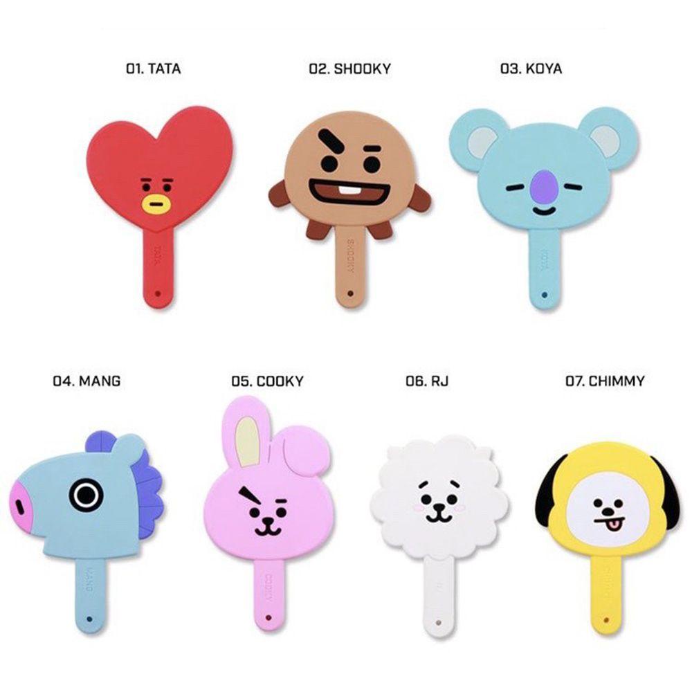 WATTLE Gương Trang Điểm Cầm Tay Họa Tiết Hoạt Hình BT21