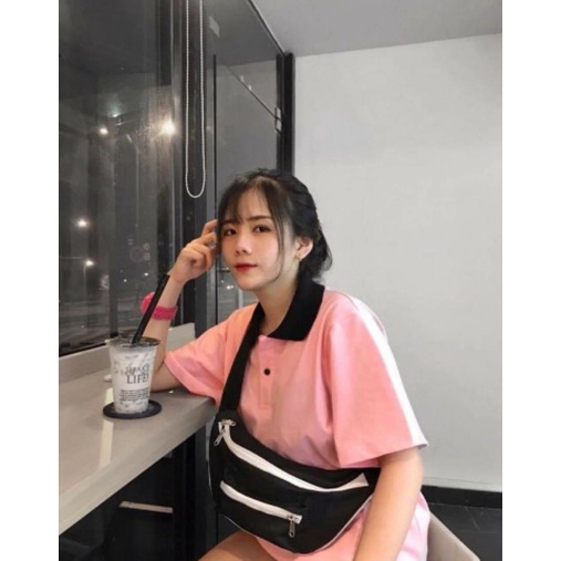 ÁO THUN POLO TRƠN UNISEX MIX CỔ