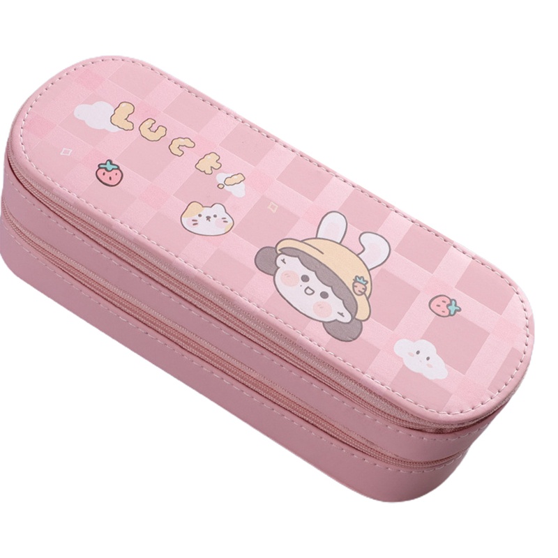 Túi Đựng Bút Bằng PU Chống Nước Sức Chứa Lớn Cho Học Sinh