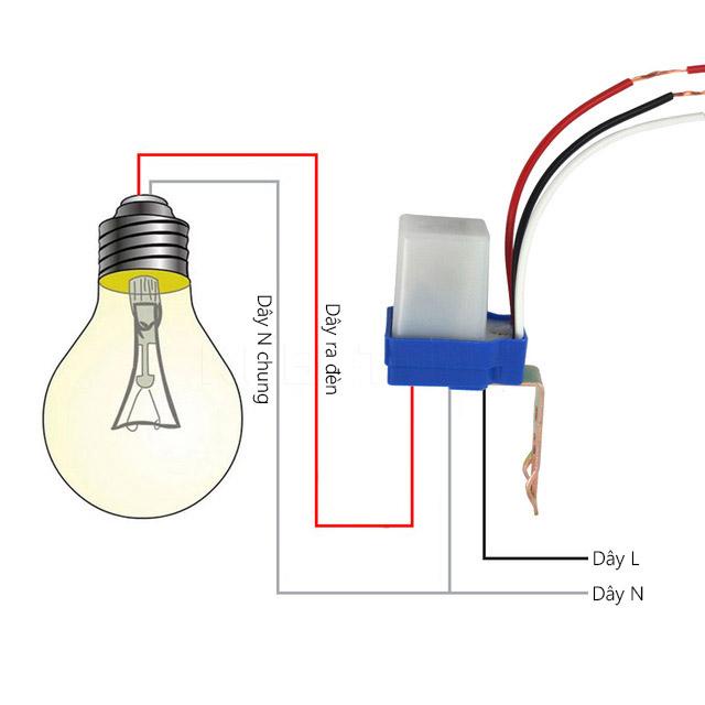 Công tắc cảm biến ánh sáng tự động bật tắt đèn ngoài trời AS10 AC220V/12VDC 10A