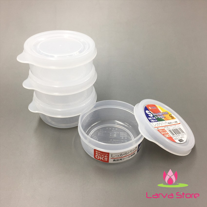 Set 4 hộp nhựa tròn Nakaya 70ml trữ đồ ăn dặm Hàng Nhật  - Larva Store