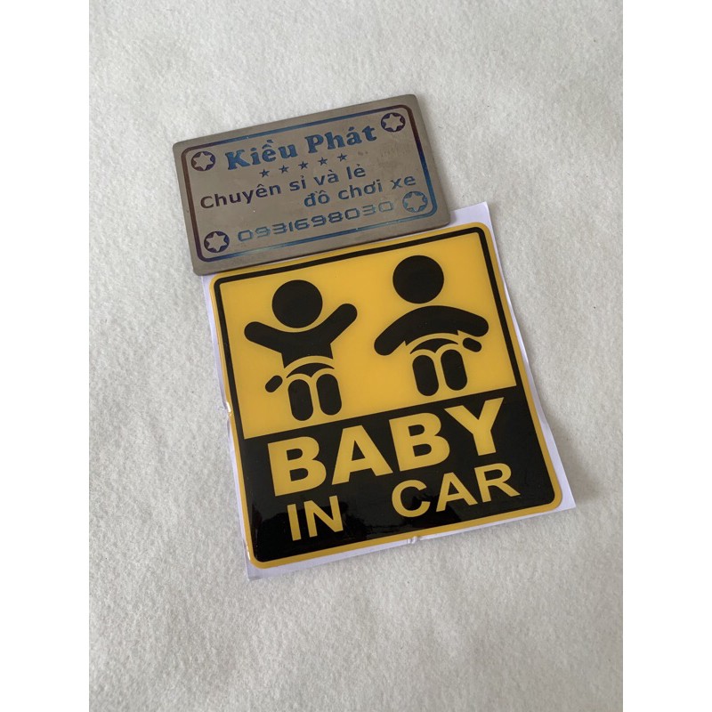 Tem Decal Baby In Car Nhựa Nổi