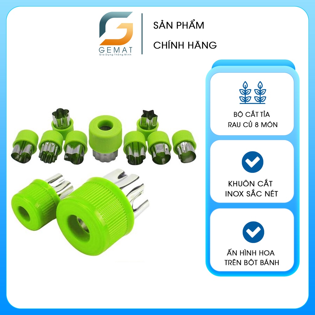 Bộ dụng cụ cắt tỉa rau củ hoa quả cà rốt 8 món, dao cắt tỉa hoa quả đa năng