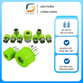 Bộ dụng cụ cắt tỉa rau củ hoa quả cà rốt 8 món, dao cắt tỉa hoa quả đa năng