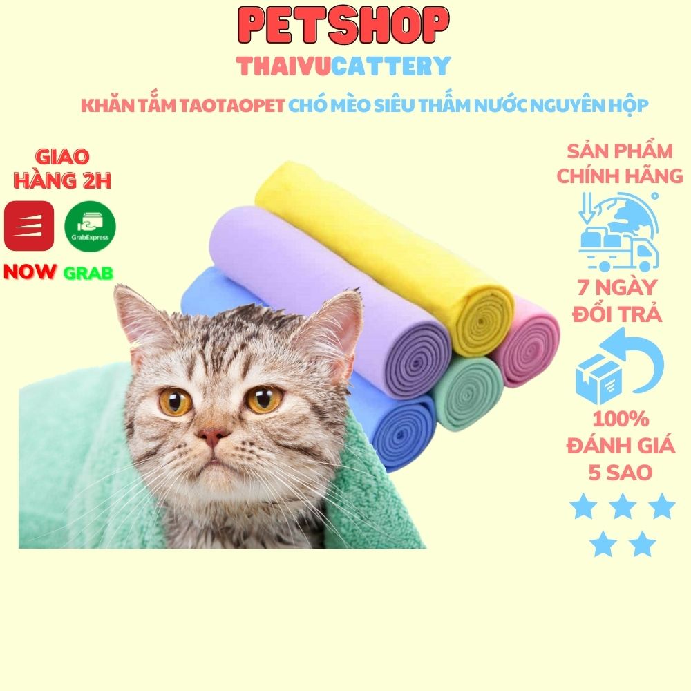 Khăn Tắm Taotaopet Chó Mèo Siêu Thấm Nước nguyên hộp loại cao cấp- Thaivucattery