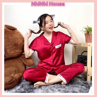 Đồ bộ nữ pijama lụa Satin ngủ mặc nhà tiểu thư tay ngắn quần dài sang trọng
