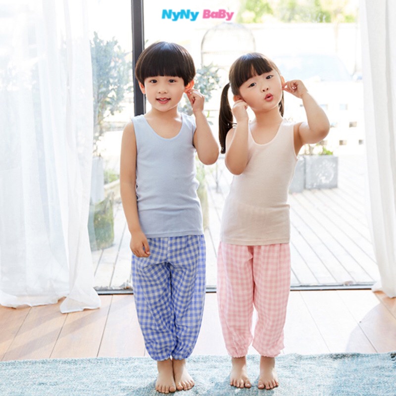 Quần Dài Kẻ Caro Cho Bé trai Bé Gái Nyny Baby Quần Đi Học Đi Chơi Ống Suông Đứng Form Từ 8 - 25 Kg