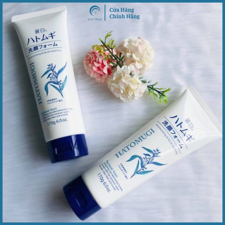 Sữa rửa mặt Hatomugi hạt Ý Dĩ, Sữa rửa mặt trắng da Nhật Bản 2 tuýp màu trắng, xanh phù hợp với mọi loại da