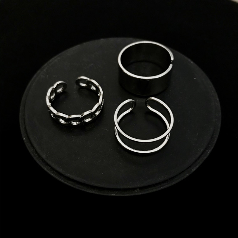 Set Nhẫn Đeo Tay Kim Loại Phong Cách Hip Hop Cho Nam Nữ