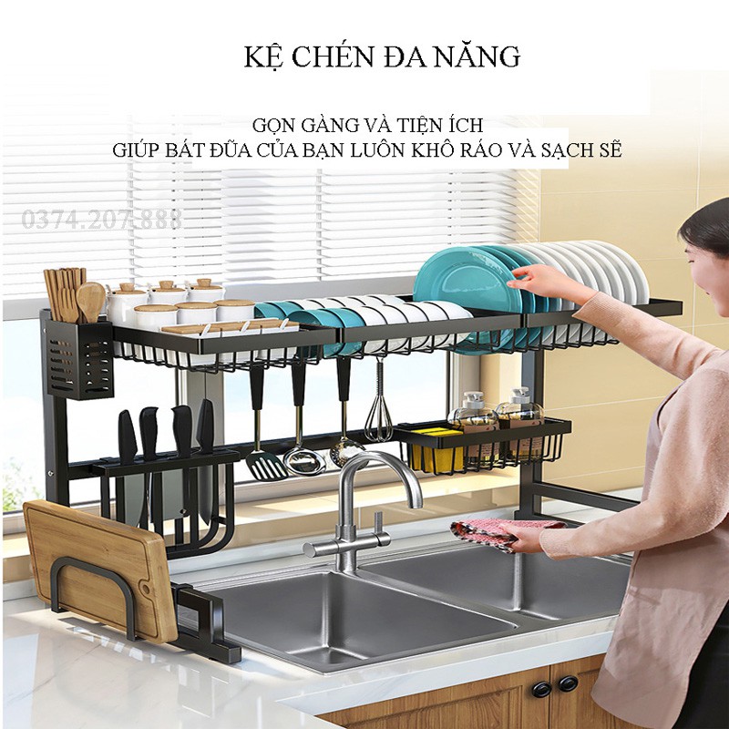 Kệ Chén Đa Năng, Giá Để Bát Đũa Tiện Lợi INOX Cao Cấp Jun.Home | BigBuy360 - bigbuy360.vn