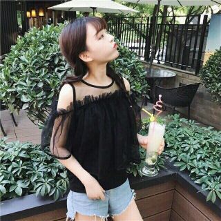 Áo trễ vai lưới công chúa