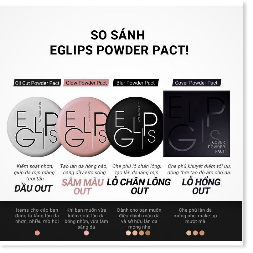 [Mã giảm giá mỹ phẩm chính hãng] PHẤN PHỦ NÉN EGLIPS GLOW POWDER PACT