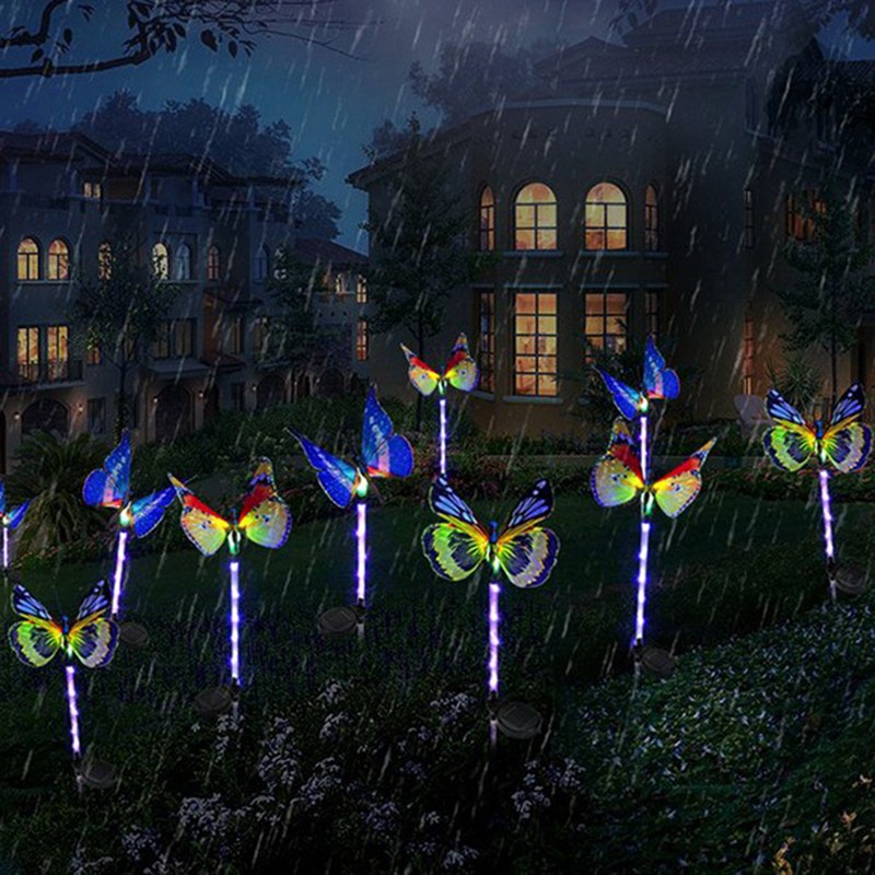 Bộ 3 Đèn Năng Lượng Mặt Trời Hình Bướm Trang Trí Lối Đi Sân Vườn