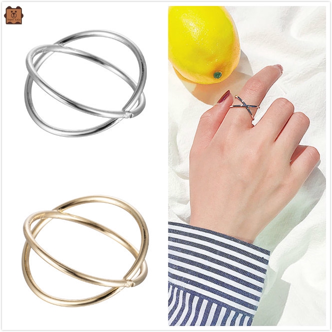 Nhẫn kim loại thiết kế đơn giản thời trang cho nữ